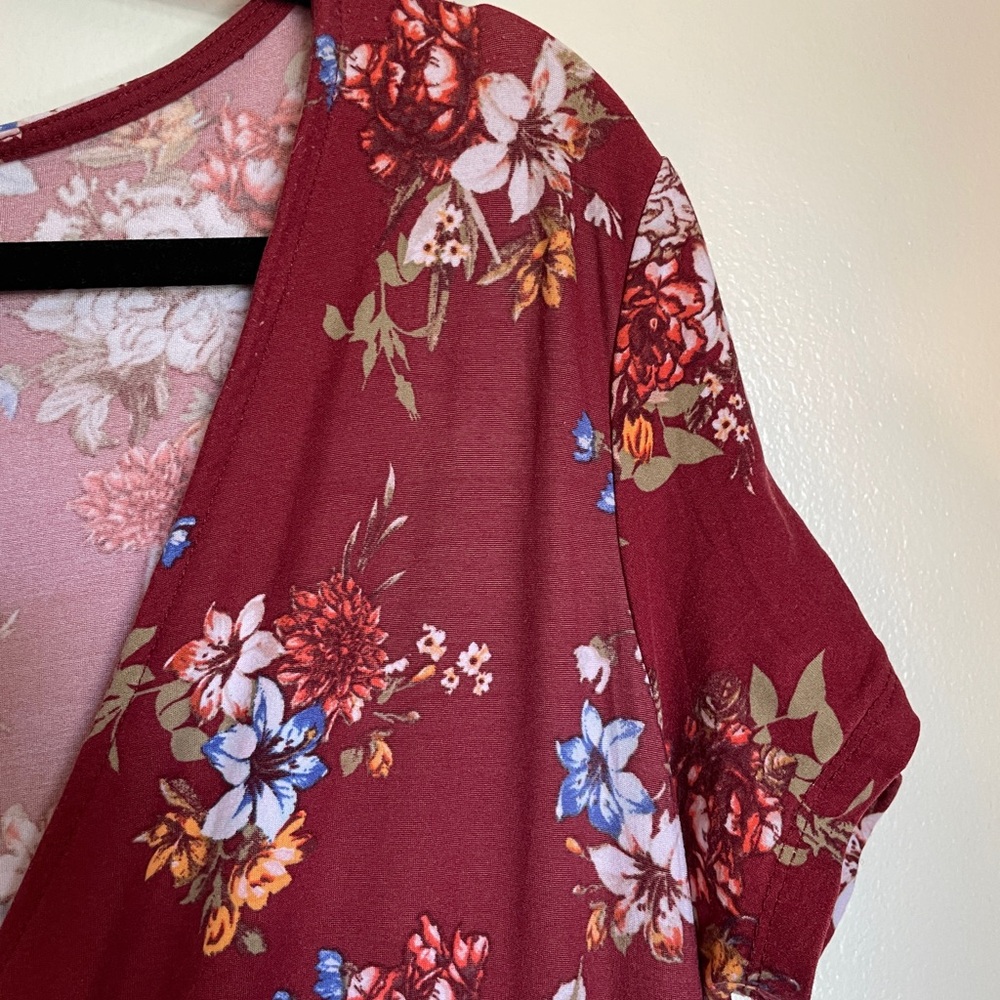 Rue21 Burgundy Floral Midi Dress - Picture 4 of 5